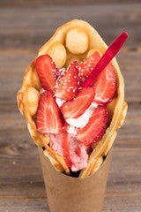 Fresh Strawberry Bubble Waffle